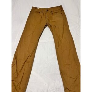 Levis 505 Regular Fit Straight Leg Brown Pants Mens 36x34 Stretch Workwear